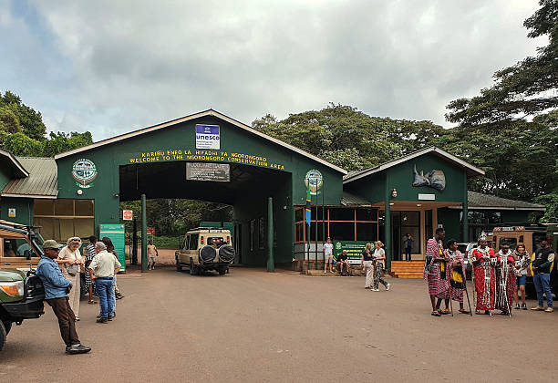 An entrance gate to Ngorongoro Conservation Area in Tanzania
