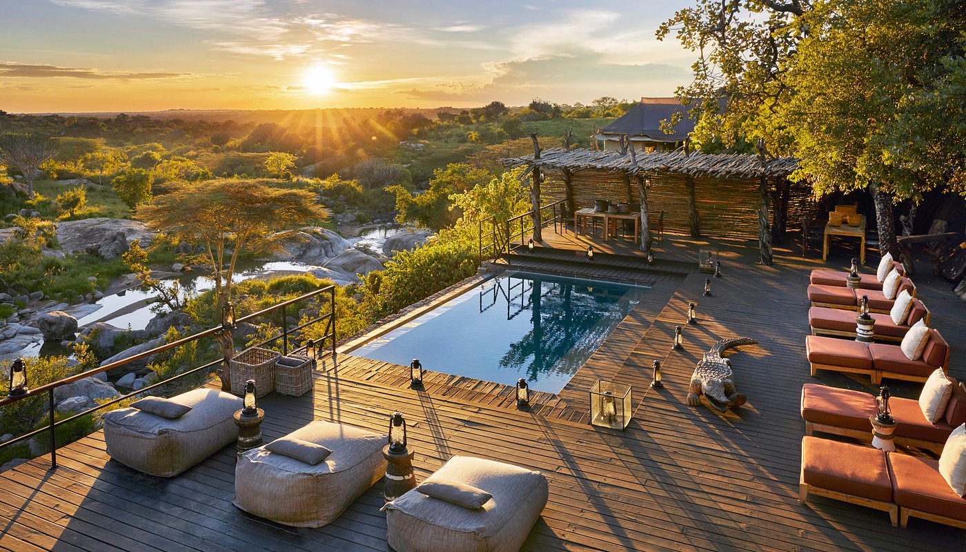 Mwiba Lodge swimming pool Area in Western Serengeti
