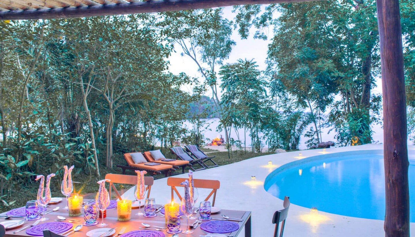 rubondo island lodge poolside dining rubondo island lodge